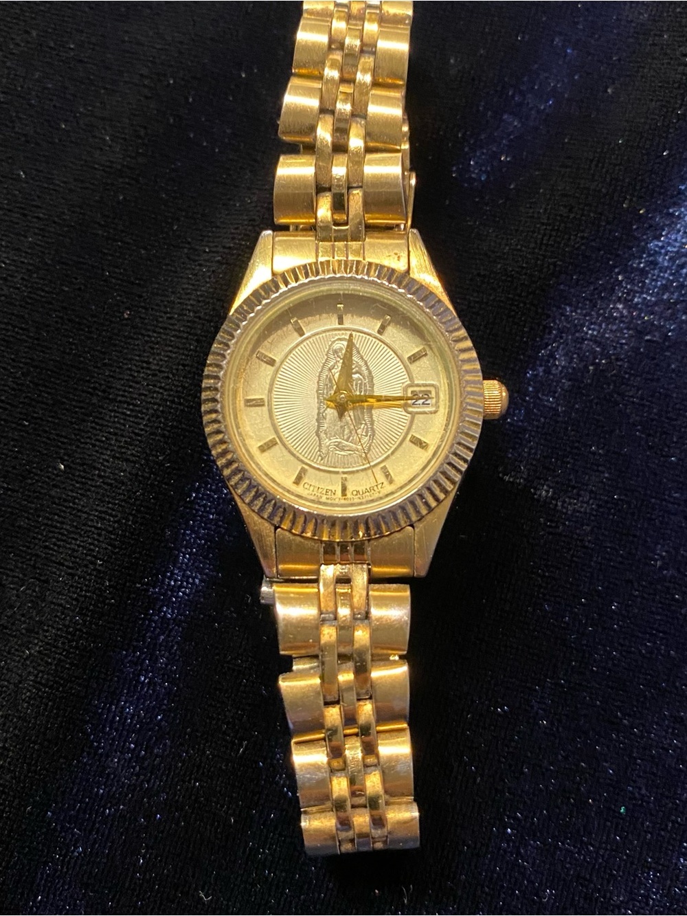 Citizen Gold-Tone Women's Bracelet Watch with Date Window Lady of Guadalupe